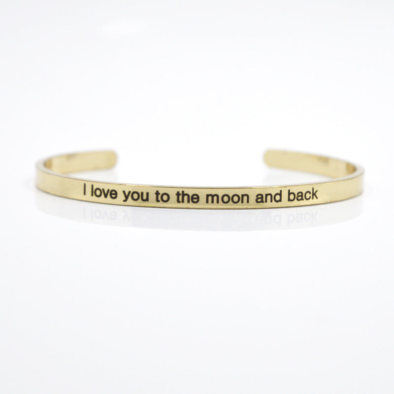 Wholesale Simple Style Letter Stainless Steel Bangle