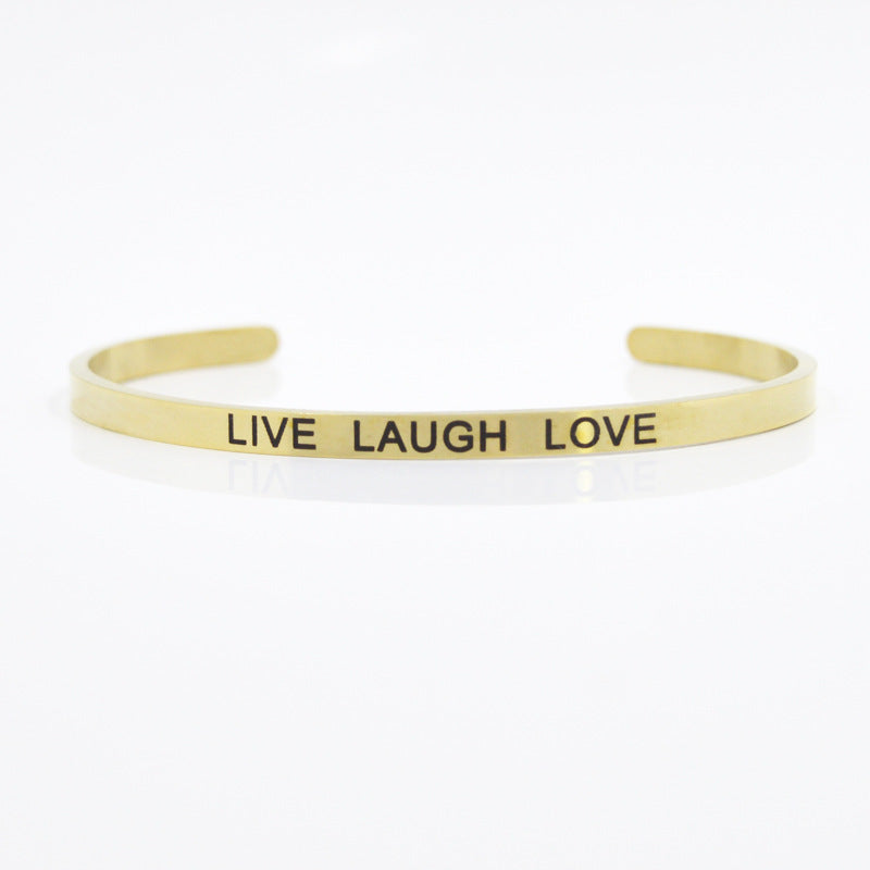 Wholesale Simple Style Letter Stainless Steel Bangle