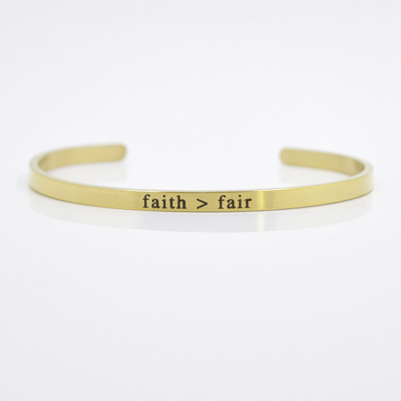 Wholesale Simple Style Letter Stainless Steel Bangle