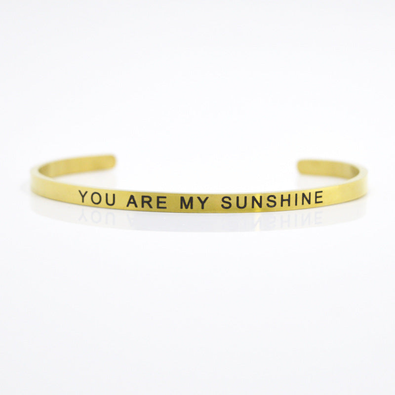 Wholesale Simple Style Letter Stainless Steel Bangle