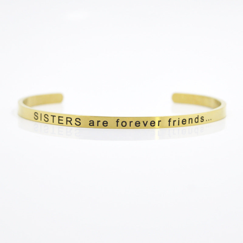 Wholesale Simple Style Letter Stainless Steel Bangle