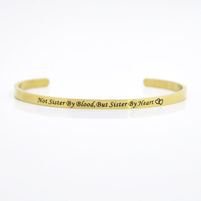 Wholesale Simple Style Letter Stainless Steel Bangle