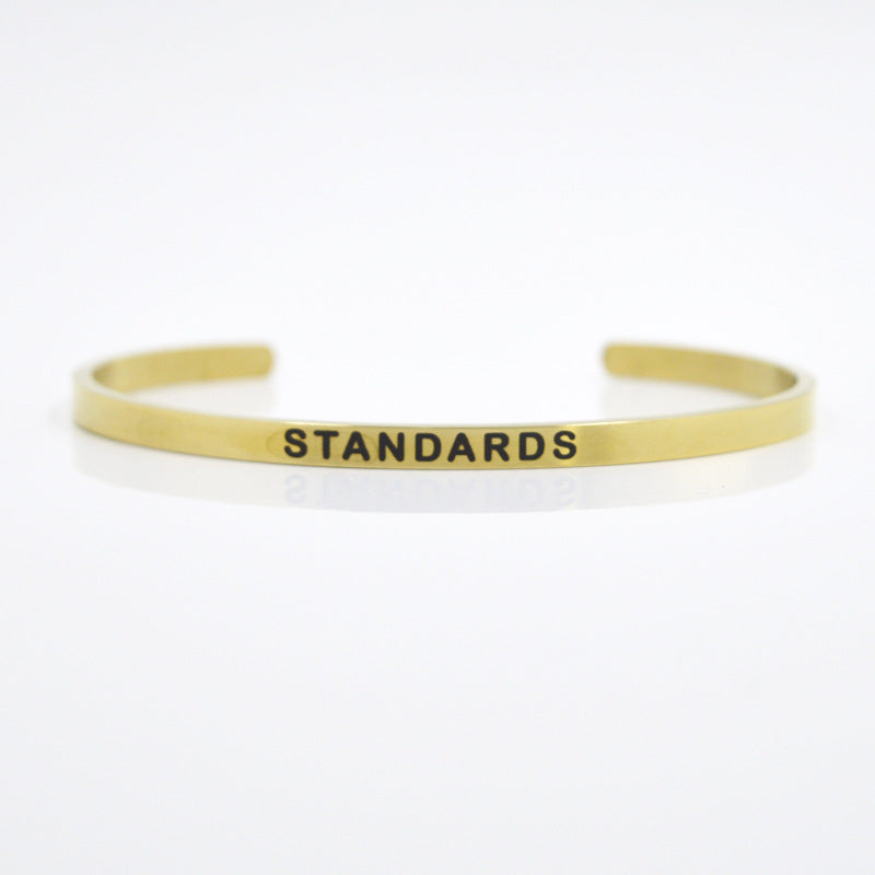 Wholesale Simple Style Letter Stainless Steel Bangle