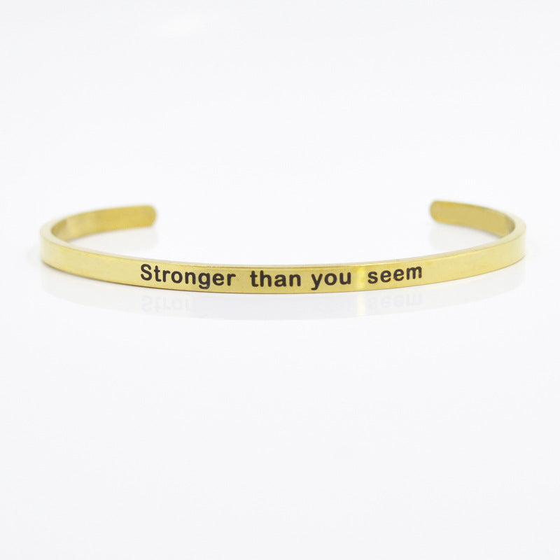 Wholesale Simple Style Letter Stainless Steel Bangle