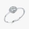 Simple Style Round Sterling Silver Plating Inlay Zircon Rhodium Plated Rings