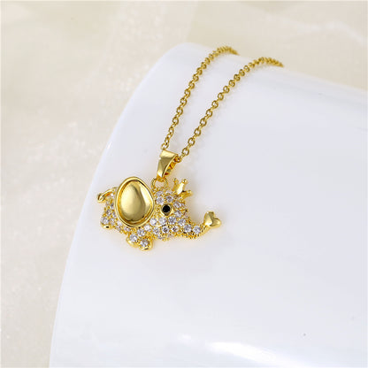 Wholesale Korean Style Christmas Tree Heart Shape Flower Stainless Steel Titanium Steel 18k Gold Plated Gold Plated Zircon Pendant Necklace