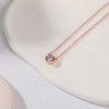 Lady Round Sterling Silver Plating Inlay Zircon Pendant Necklace