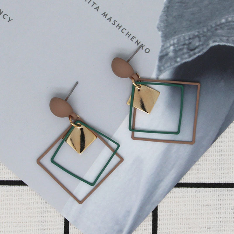 1 Pair Modern Style Geometric Copper Gold Plated Drop Earrings