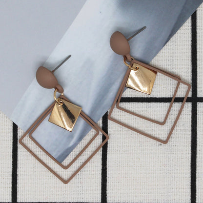 1 Pair Modern Style Geometric Copper Gold Plated Drop Earrings