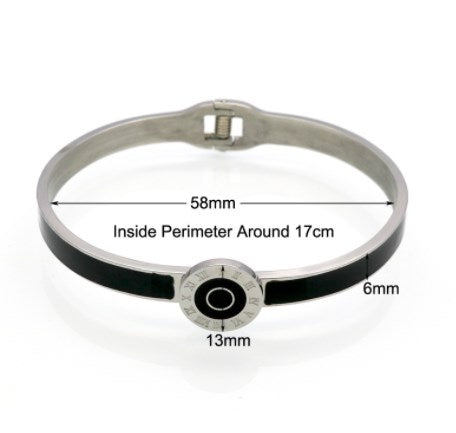 Wholesale Casual Letter Titanium Steel Bangle