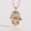 Elegant Devil's Eye Copper 14k Gold Plated Zircon Pendant Necklace In Bulk