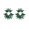 1 Pair Luxurious Geometric Inlay Alloy Rhinestones Gold Plated Drop Earrings