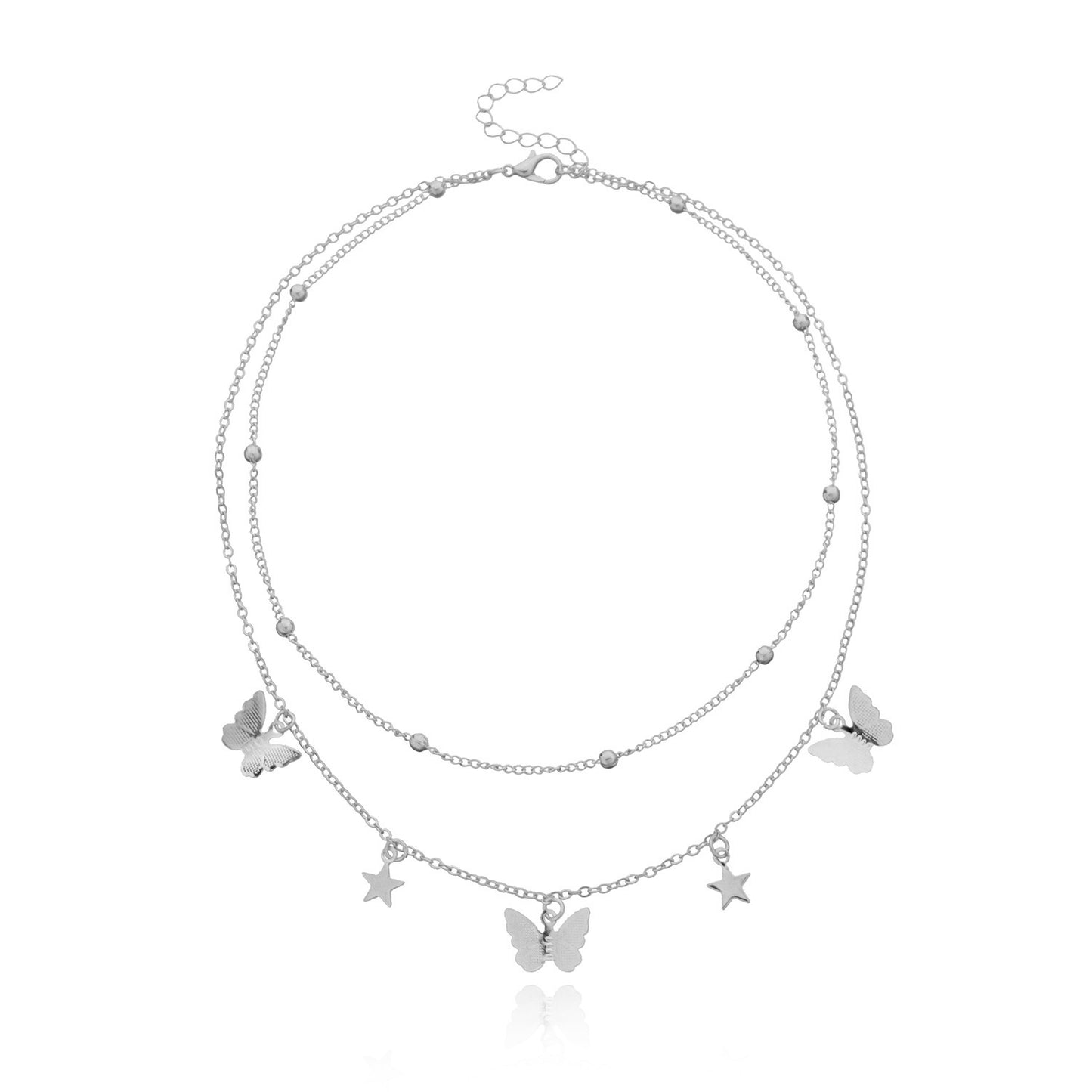 Simple Style Star Butterfly Alloy Plating Women's Layered Necklaces