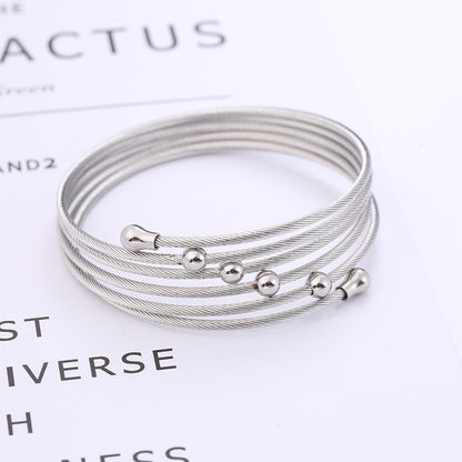 Wholesale Casual Solid Color Titanium Steel Bangle