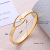 Wholesale Simple Style Heart Shape Stainless Steel 18k Gold Plated Bangle