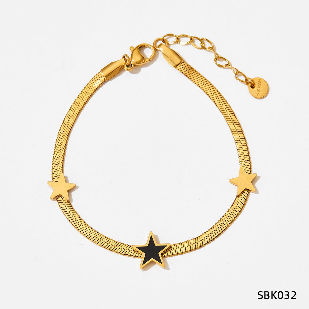 Wholesale Classic Style Star Stainless Steel Titanium Steel Plating Bracelets Necklace