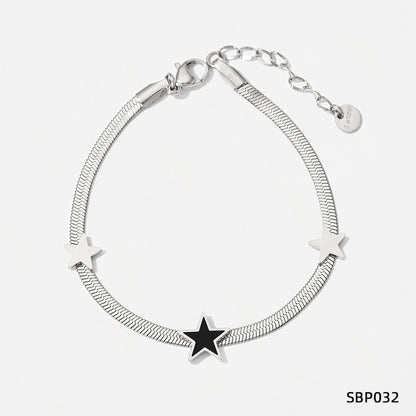 Wholesale Classic Style Star Stainless Steel Titanium Steel Plating Bracelets Necklace