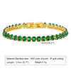 Elegant Geometric Stainless Steel Inlay Zircon 18k Gold Plated Bracelets