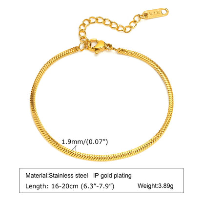 Ig Style Classic Style Solid Color Stainless Steel Plating 18k Gold Plated Bracelets