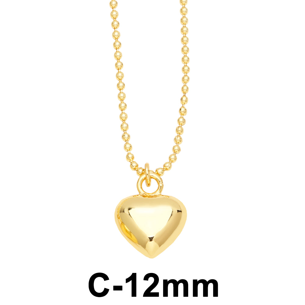 Ins Style Heart Shape Copper 18k Gold Plated Pendant Necklace In Bulk