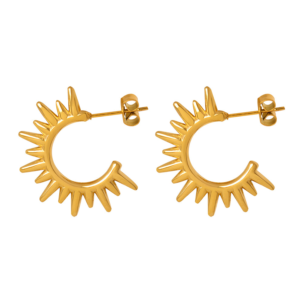 1 Pair Simple Style C Shape Plating Titanium Steel 18k Gold Plated Ear Studs