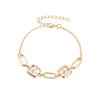 Elegant Geometric Metal Copper Inlay Artificial Pearls Rhinestones Zircon Women's Bracelets