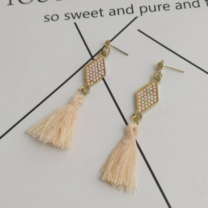 Wholesale Jewelry 1 Pair Vacation Tassel Alloy Drop Earrings