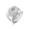 Novelty Star Heart Shape Copper Plating Inlay Zircon Open Ring