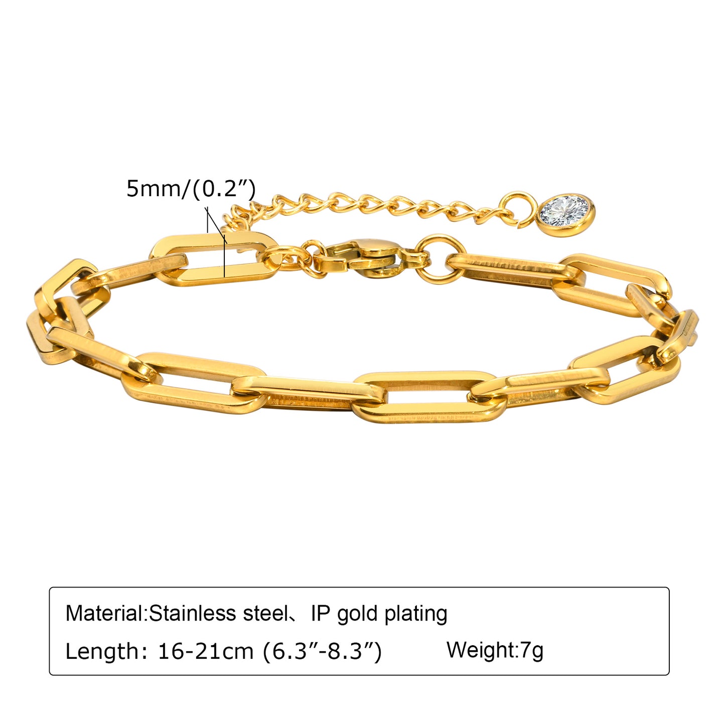 Wholesale Simple Style Geometric Stainless Steel 18k Gold Plated Bracelets