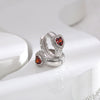 1 Pair Retro Heart Shape Copper Inlay Zircon Earrings