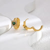 1 Pair Retro Heart Shape Copper Inlay Zircon Earrings