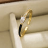 Simple Style Water Droplets Copper 18k Gold Plated Zircon Open Ring In Bulk