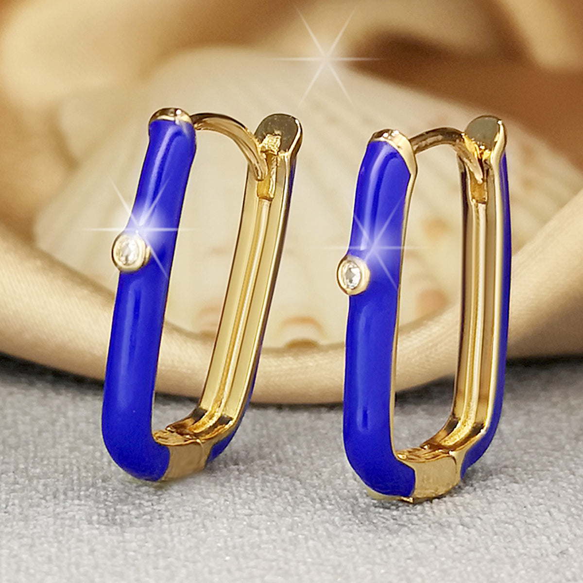 1 Pair Ins Style U Shape Copper Plating Inlay Zircon Gold Plated Silver Plated Hoop Earrings