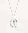 Elegant Simple Style Letter Sterling Silver Zircon Pendant Necklace In Bulk