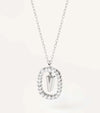 Elegant Simple Style Letter Sterling Silver Zircon Pendant Necklace In Bulk