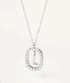 Elegant Simple Style Letter Sterling Silver Zircon Pendant Necklace In Bulk