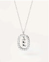 Elegant Simple Style Letter Sterling Silver Zircon Pendant Necklace In Bulk