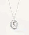 Elegant Simple Style Letter Sterling Silver Zircon Pendant Necklace In Bulk