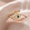 Simple Style Devil's Eye Copper Plating Gold Plated Rings