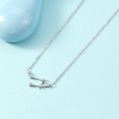 Simple Style Constellation Copper Plating Inlay Zircon Necklace