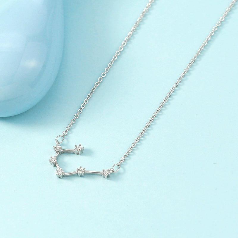 Simple Style Constellation Copper Plating Inlay Zircon Necklace