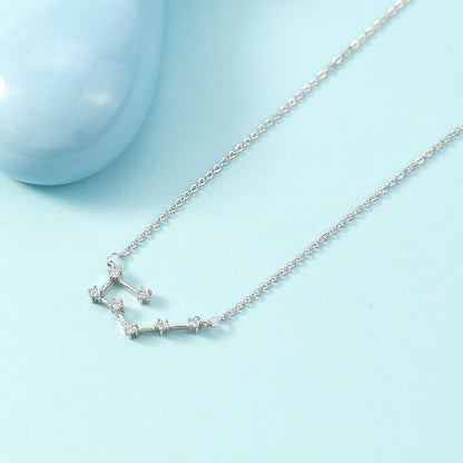 Simple Style Constellation Copper Plating Inlay Zircon Necklace