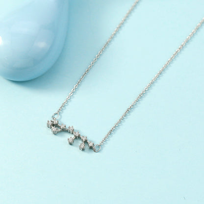 Simple Style Constellation Copper Plating Inlay Zircon Necklace