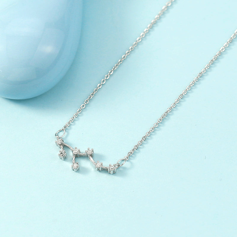 Simple Style Constellation Copper Plating Inlay Zircon Necklace