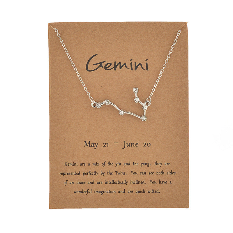 Simple Style Constellation Alloy Plating Inlay Rhinestones Women's Necklace