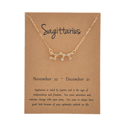 Simple Style Constellation Alloy Plating Inlay Rhinestones Women's Necklace