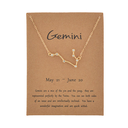 Simple Style Constellation Alloy Plating Inlay Rhinestones Women's Necklace