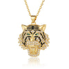 Retro Animal Copper Plating Inlay Zircon Gold Plated Pendant Necklace