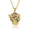 Retro Animal Copper Plating Inlay Zircon Gold Plated Pendant Necklace