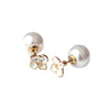 Temperament Small Zouju Flower Pearl Alloy Earrings